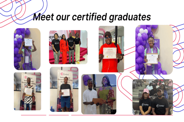 Codar Tech Africa graduate holding their certificate
