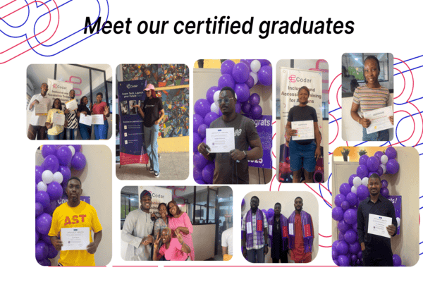 Codar Tech Africa graduate holding their certificate
